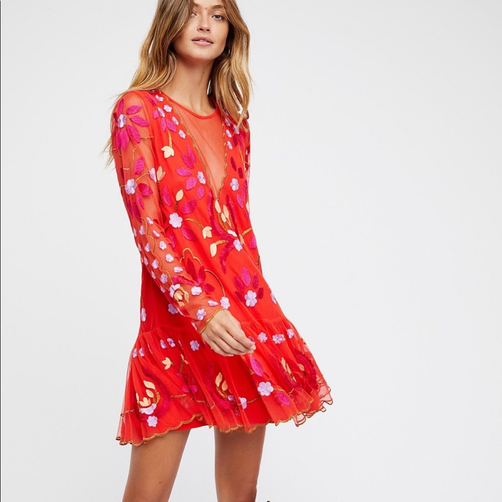 Free People Hearts Are Wild Mini Dress